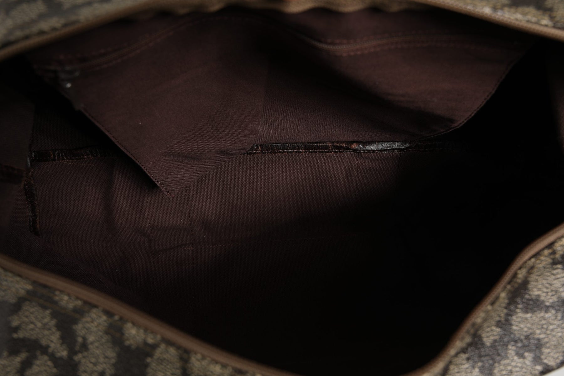 Saint Laurent Green and Brown Pattern Canvas Duffel Bag | Regal Royce