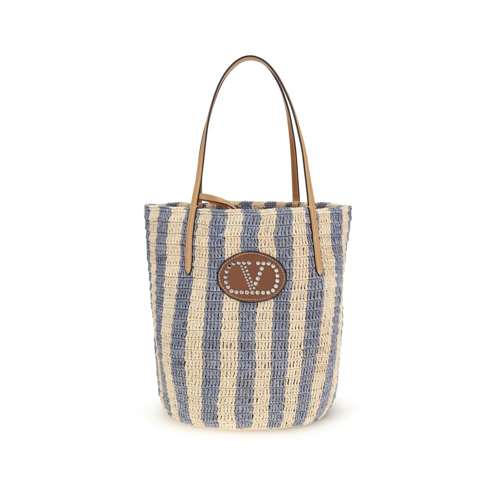 Valentino Garavani Multicolor Raffia Backet Bag | Regal Royce