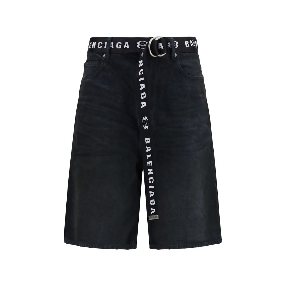 Balenciaga Black Cotton Bermuda Shorts | Regal Royce