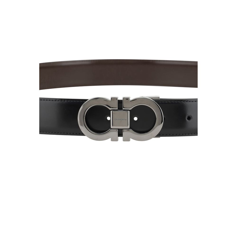 Ferragamo Black Calf Leather Bos Taurus Belt | Regal Royce
