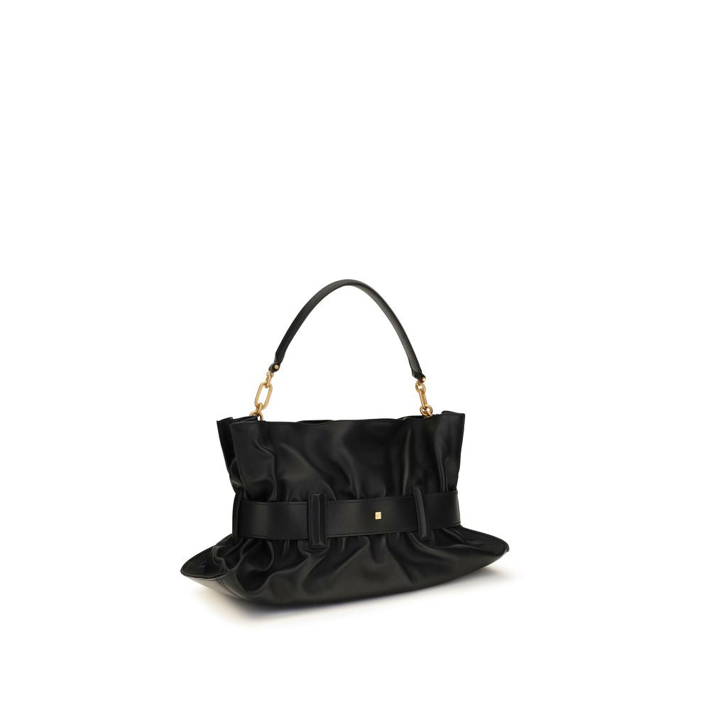 Balmain Black Calf Leather Bos Taurus Shoulder Bag | Regal Royce