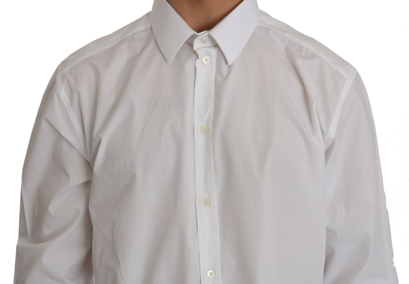 Dolce & Gabbana White 100% Cotton GOLD Slim Dress Shirt | Regal Royce