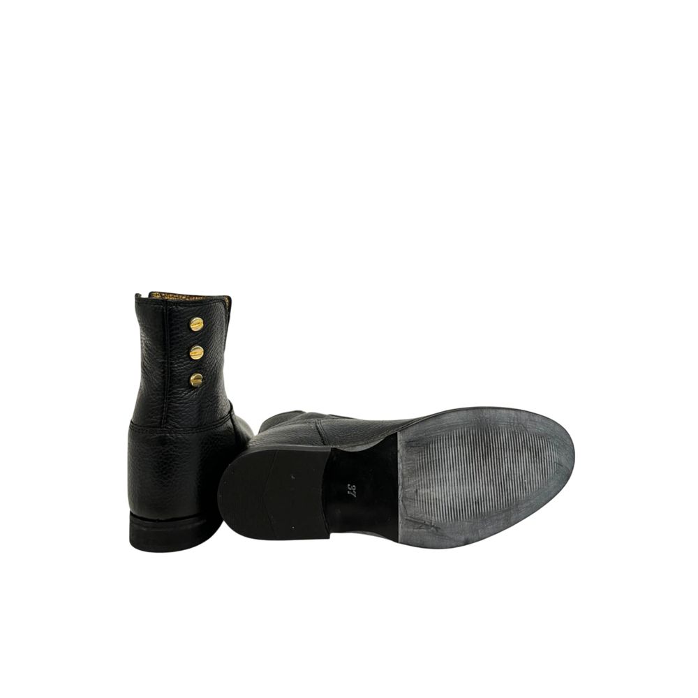 Borbonese Black Leather Women Boot | Regal Royce