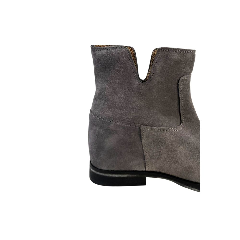 Borbonese Grey Leather Women Boot | Regal Royce