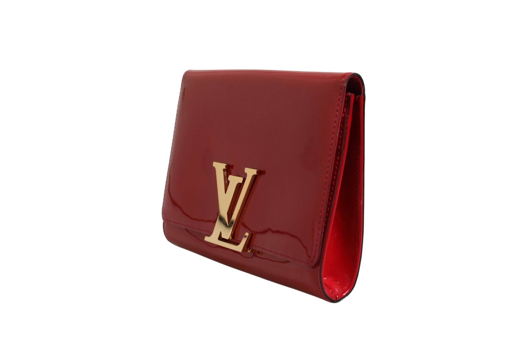 Louis Vuitton Louise PM Red Patent Leather Wallet On Chain | Regal Royce