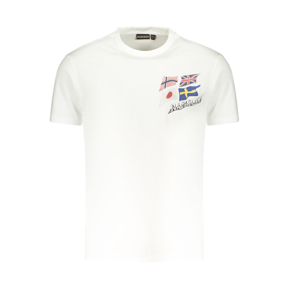 Napapijri White Cotton Mens T-Shirt | Regal Royce