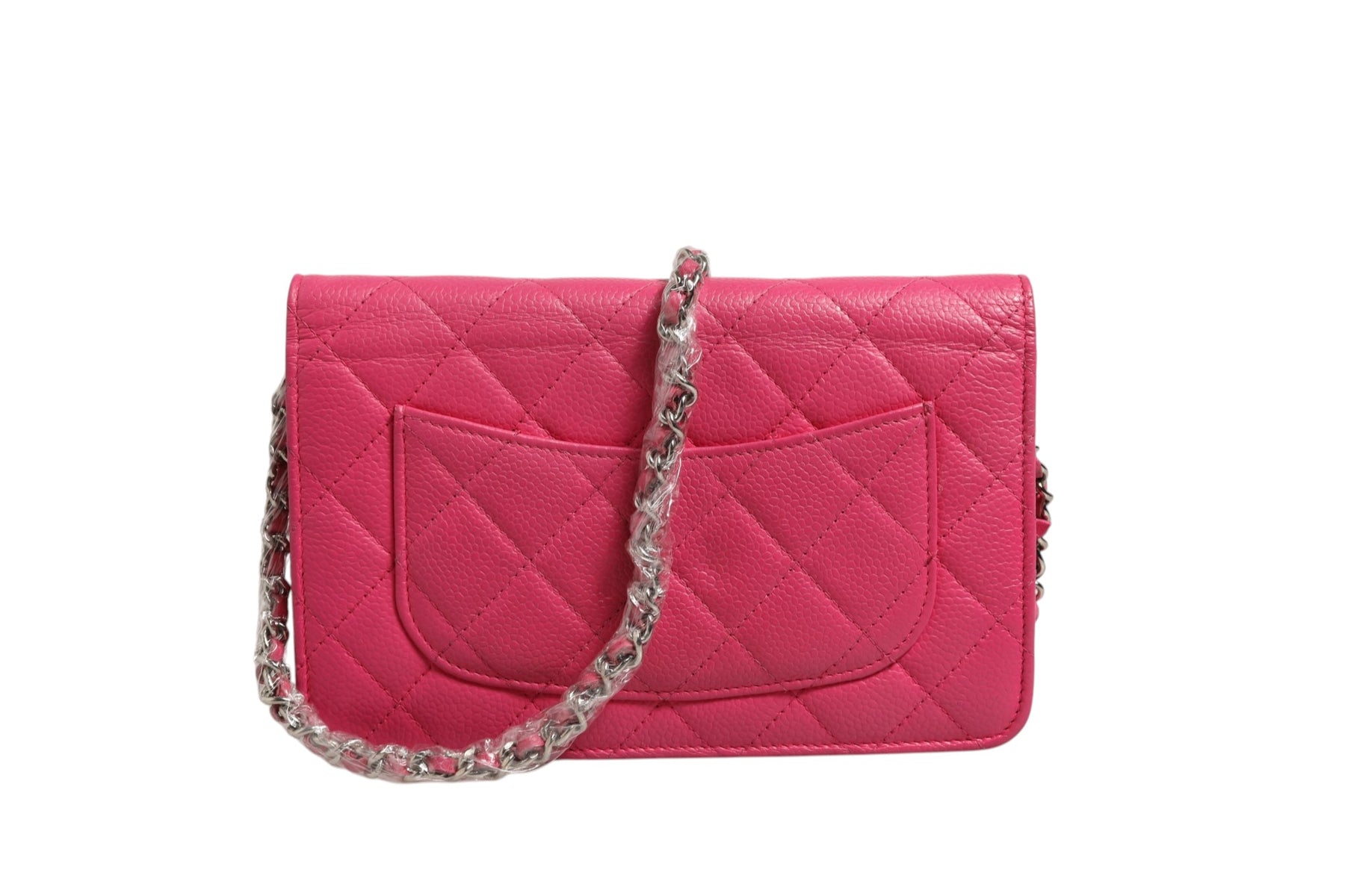 Chanel Pink Quilted Lambskin Wallet On Chain WOC Silver | Regal Royce