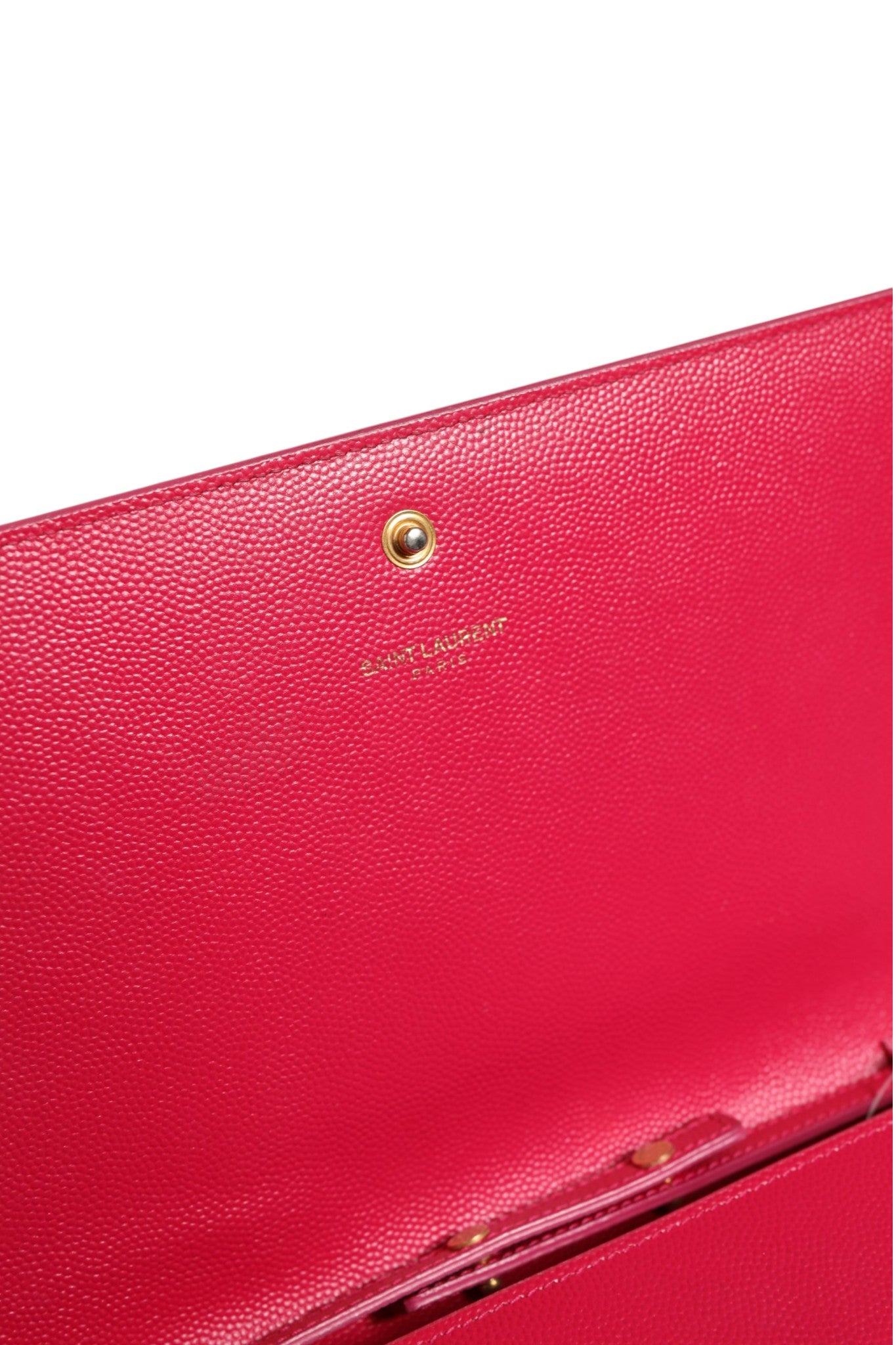 Saint Laurent Red Leather Monogram Wallet on Chain | Regal Royce
