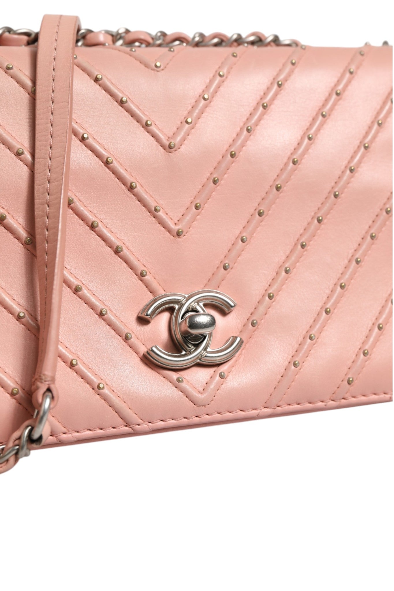 Chanel Small Classic Double Flap Bag Light Pink Chevron | Regal Royce