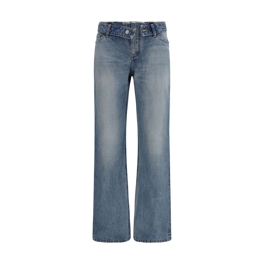 Alexander McQueen Blue Cotton Straight-Leg Jeans | Regal Royce