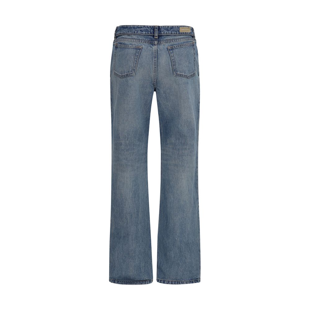 Alexander McQueen Blue Cotton Straight-Leg Jeans | Regal Royce