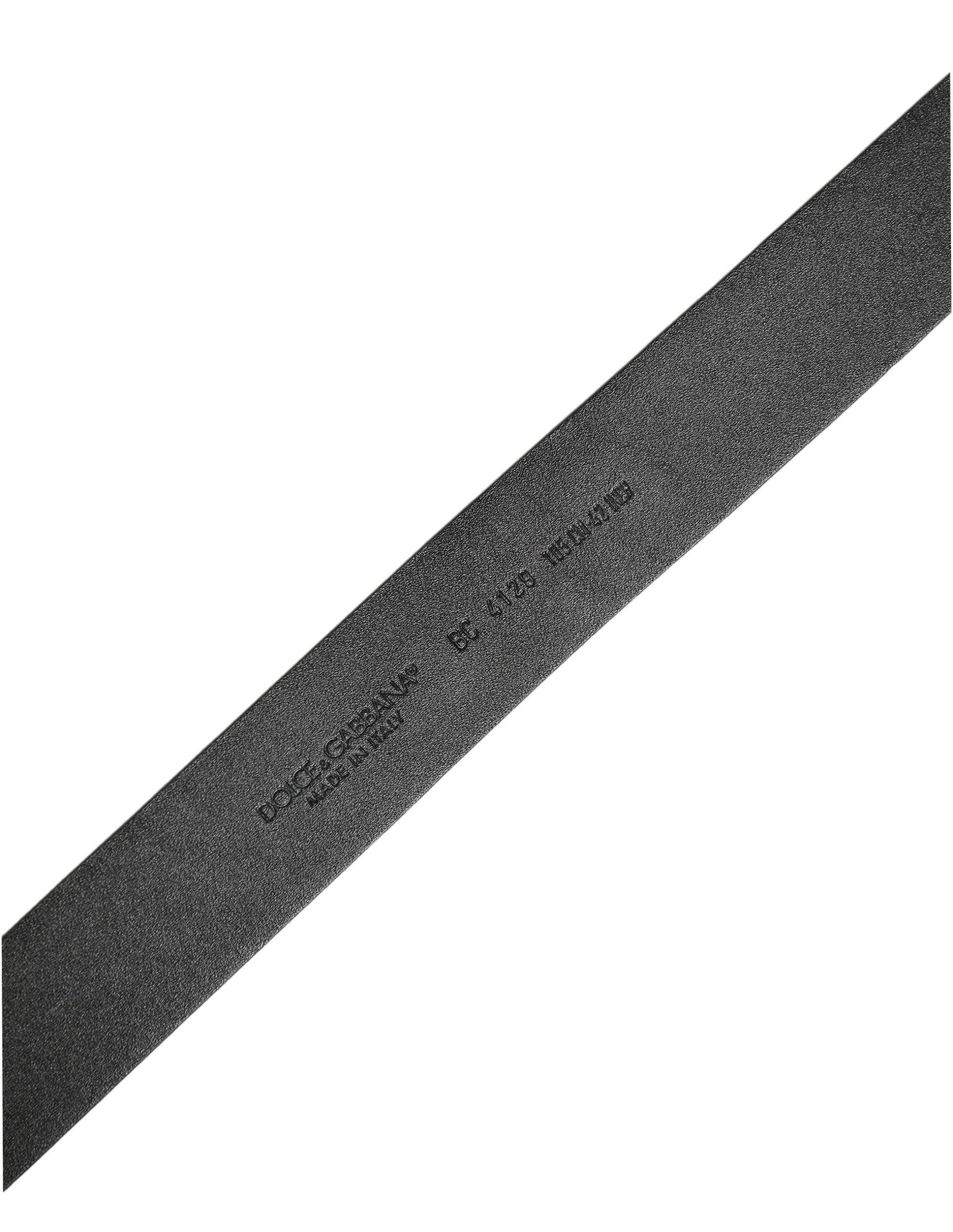 Dolce & Gabbana Black Leather Prince Crown Logo Buckle Belt | Regal Royce