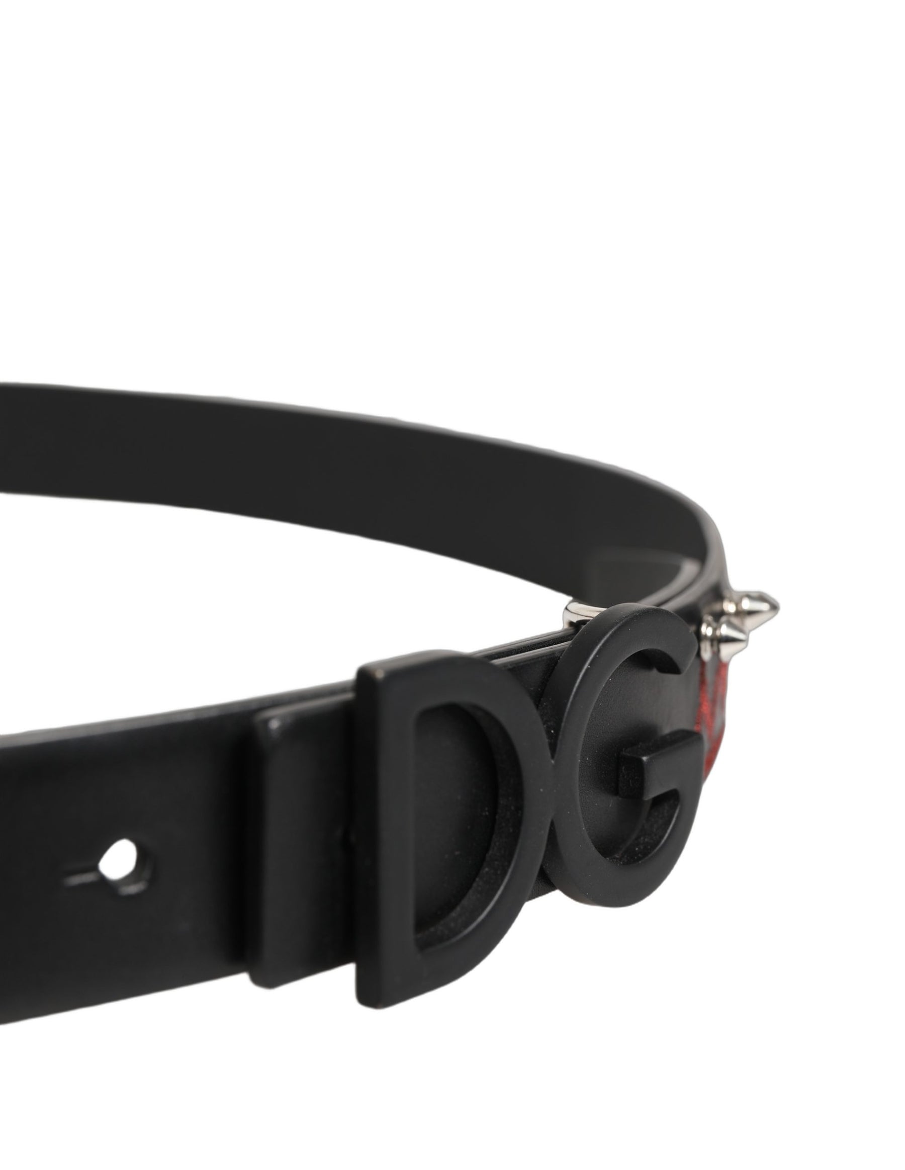 Dolce & Gabbana Black Leather Prince Crown Logo Buckle Belt | Regal Royce