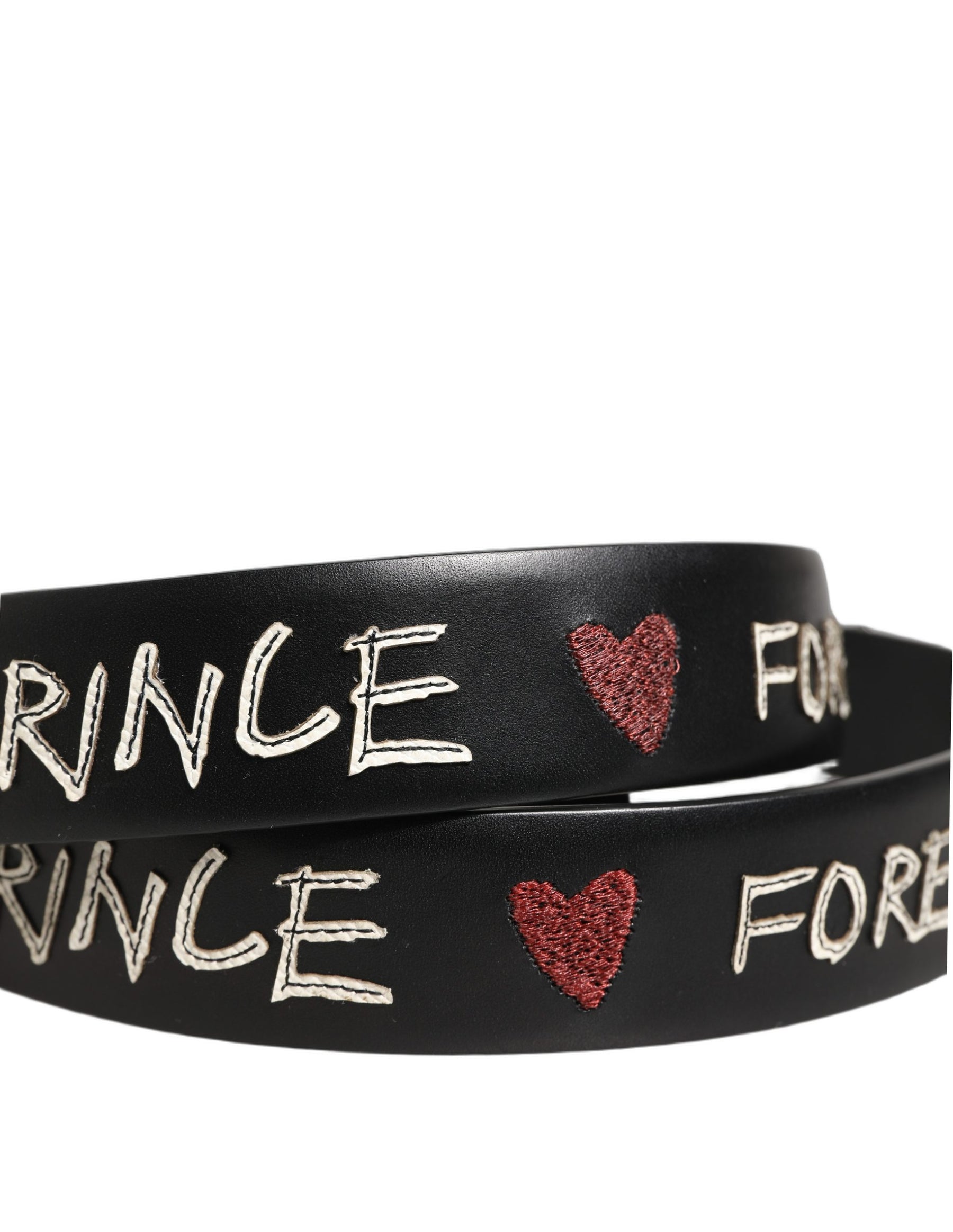 Dolce & Gabbana Black Leather Prince Crown Logo Buckle Belt | Regal Royce