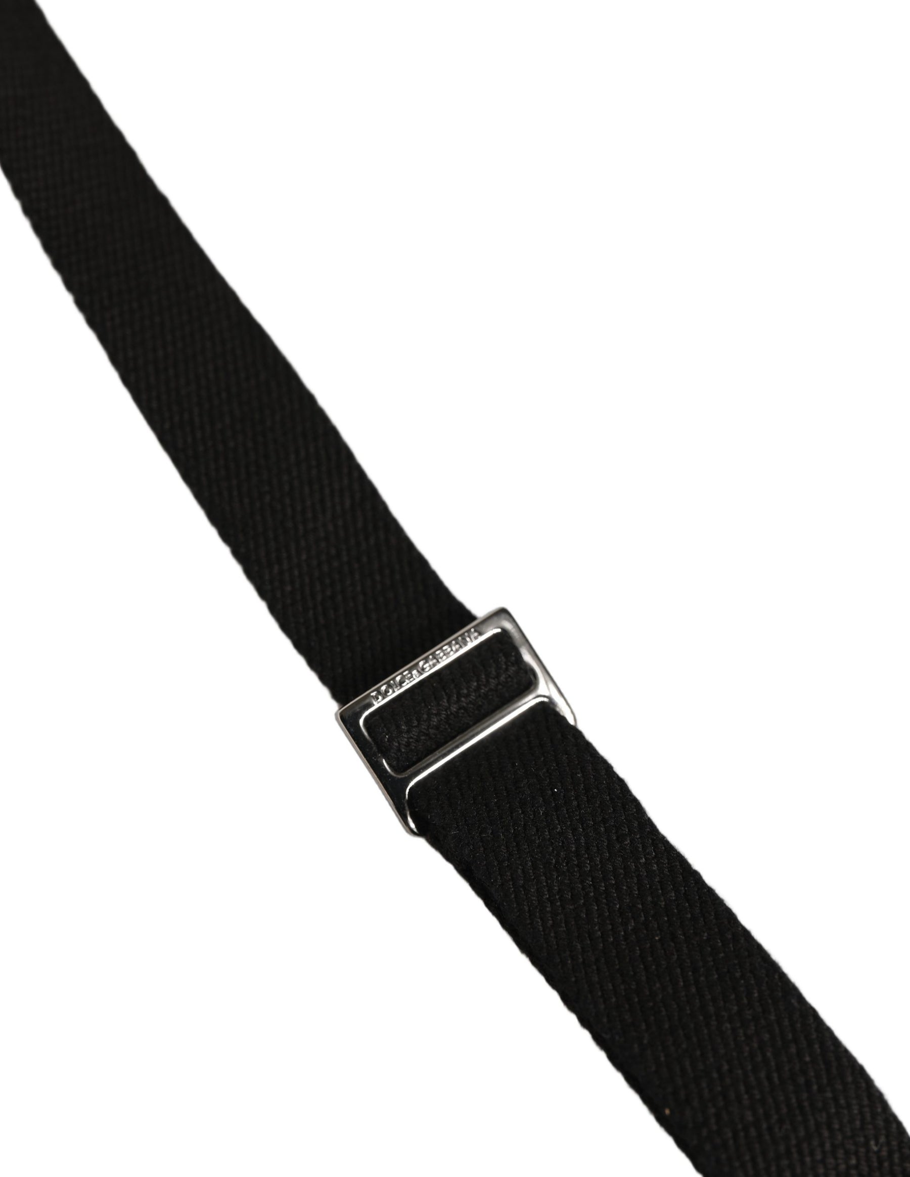 Dolce & Gabbana Black Cotton Leather Elastic Y-back Metal Clips Suspender | Regal Royce