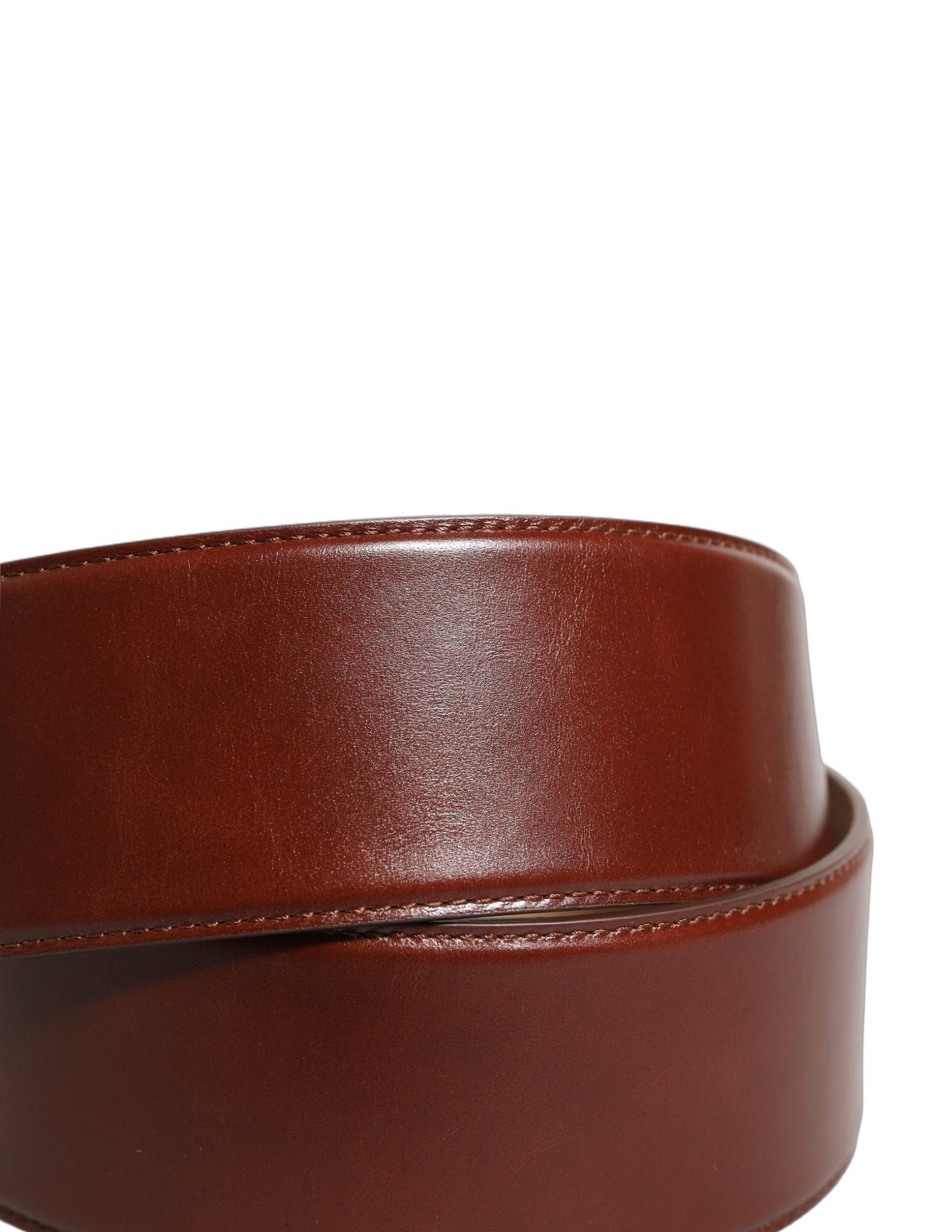 Dolce & Gabbana Brown Calfskin Leather Gold Metal Buckle Belt | Regal Royce