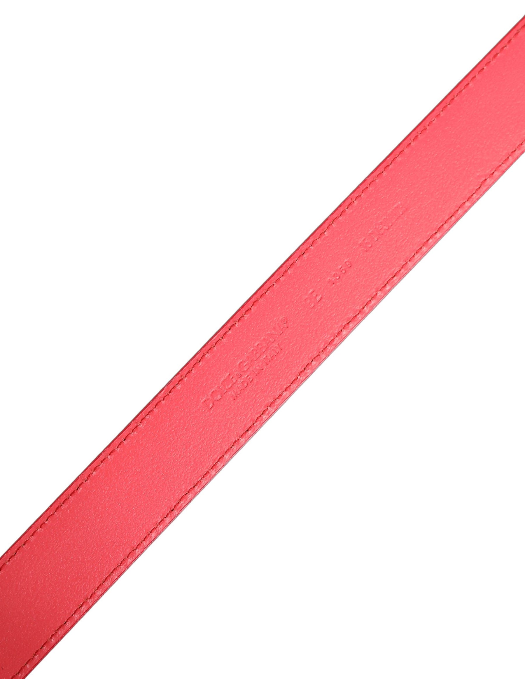 Dolce & Gabbana Pink Lambskin Leather Silver Metal Buckle Belt | Regal Royce