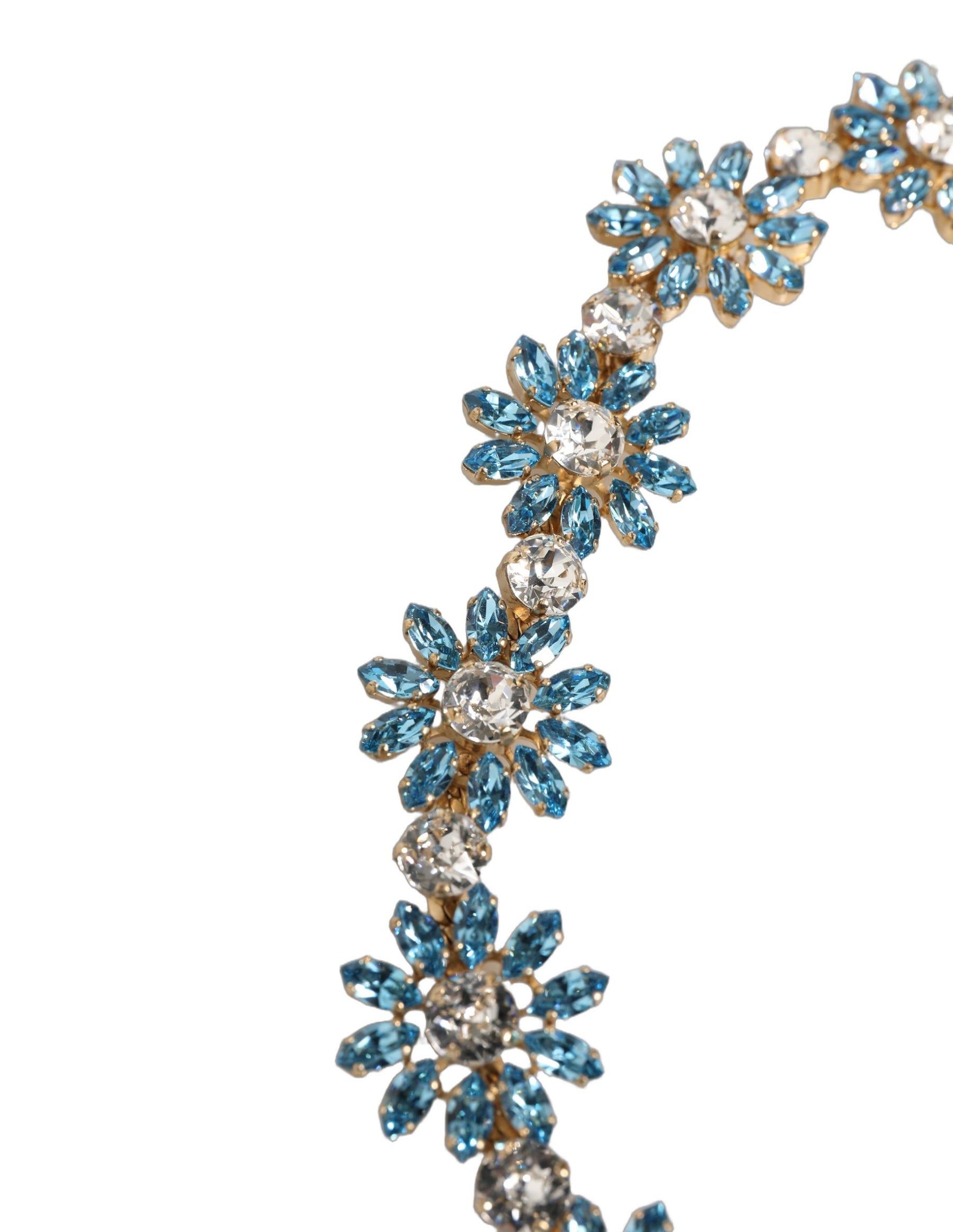 Dolce & Gabbana Green Leather Daisy Crystal Embellished Waist Belt | Regal Royce