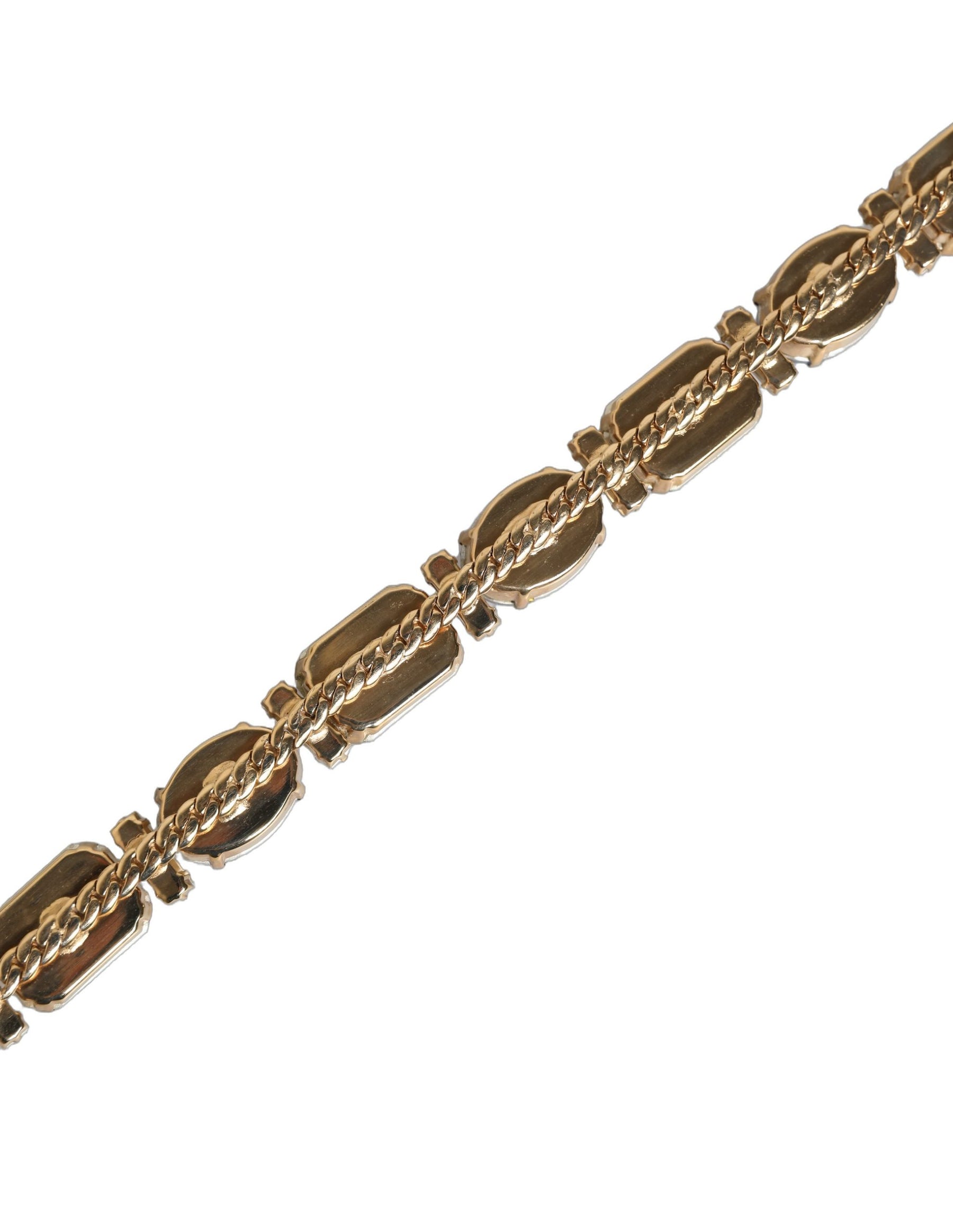 Dolce & Gabbana Blue Leather Crystal Chain Embellished Belt | Regal Royce