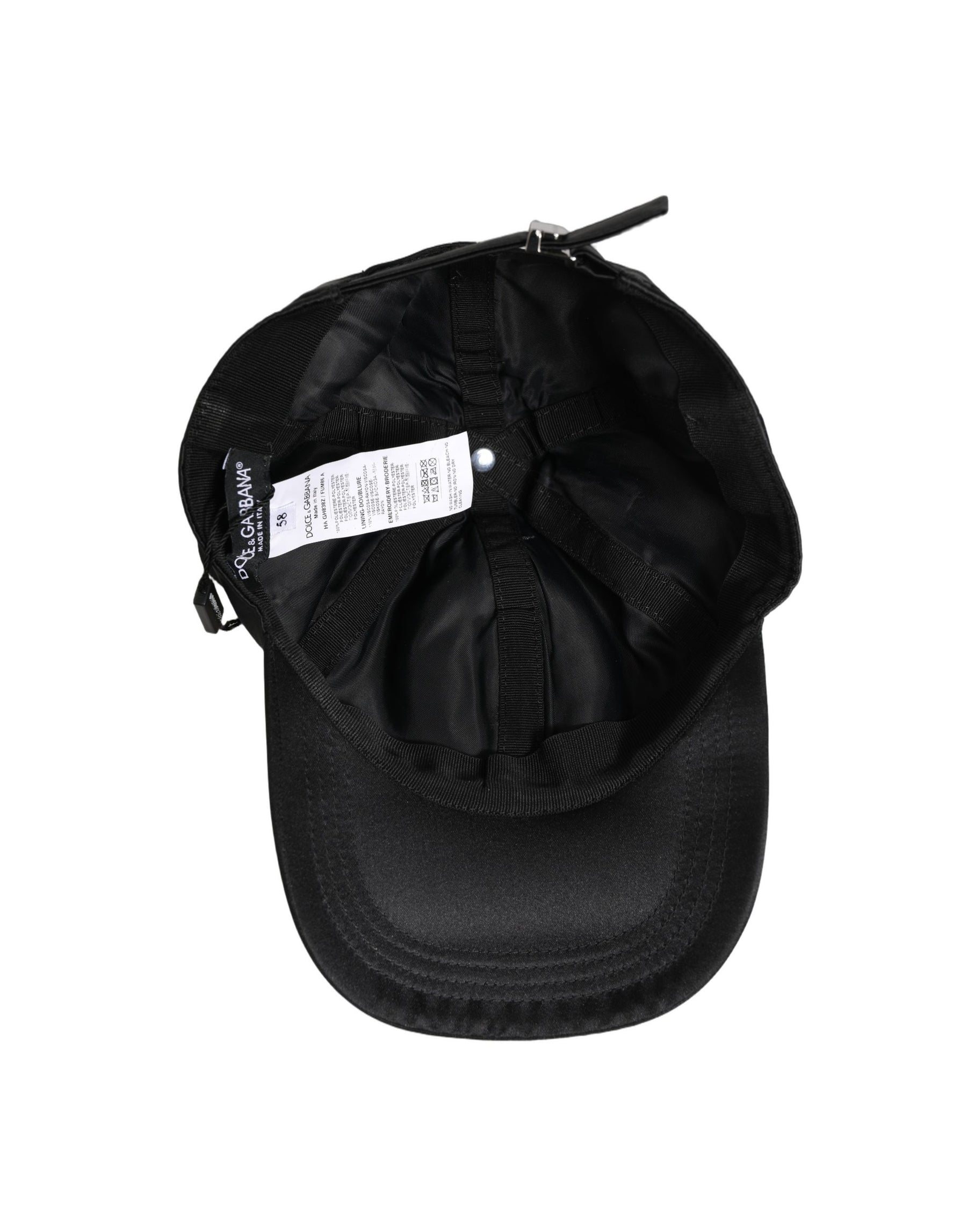 Dolce & Gabbana Men Black Velvet Animal Ears Baseball Cap Hat | Regal Royce