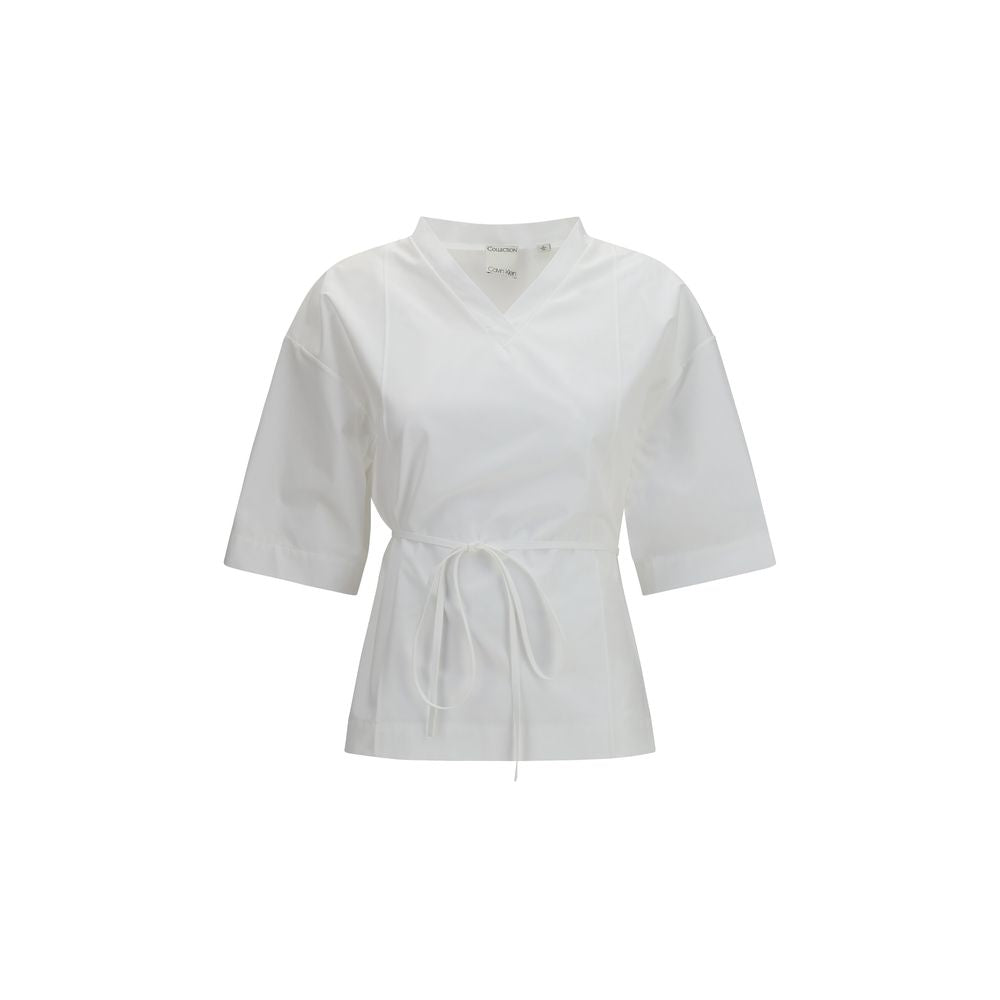 Calvin Klein White Cotton Shortsleeve Shirt | Regal Royce