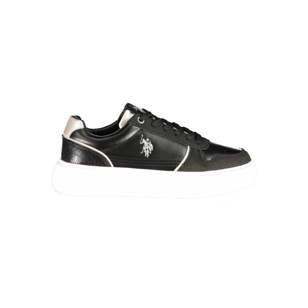 U.S. POLO ASSN. Black Polyurethane Women's Sneaker | Regal Royce