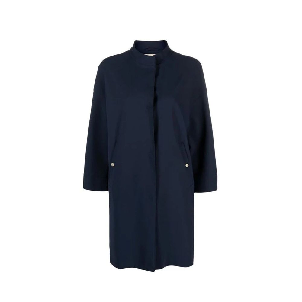 Herno Blue Elastane Coat | Regal Royce