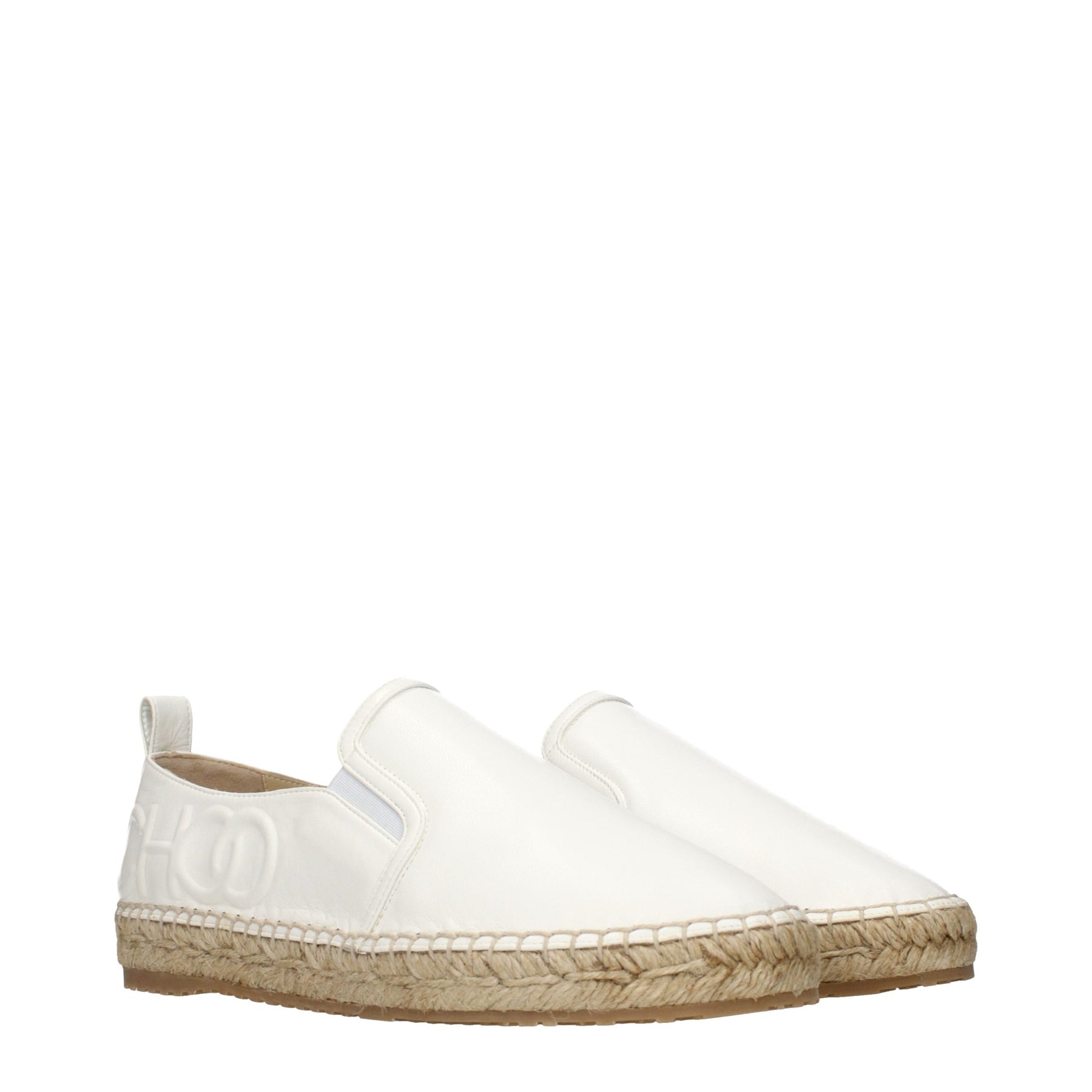 Jimmy Choo White Leather Espadrilles | Regal Royce