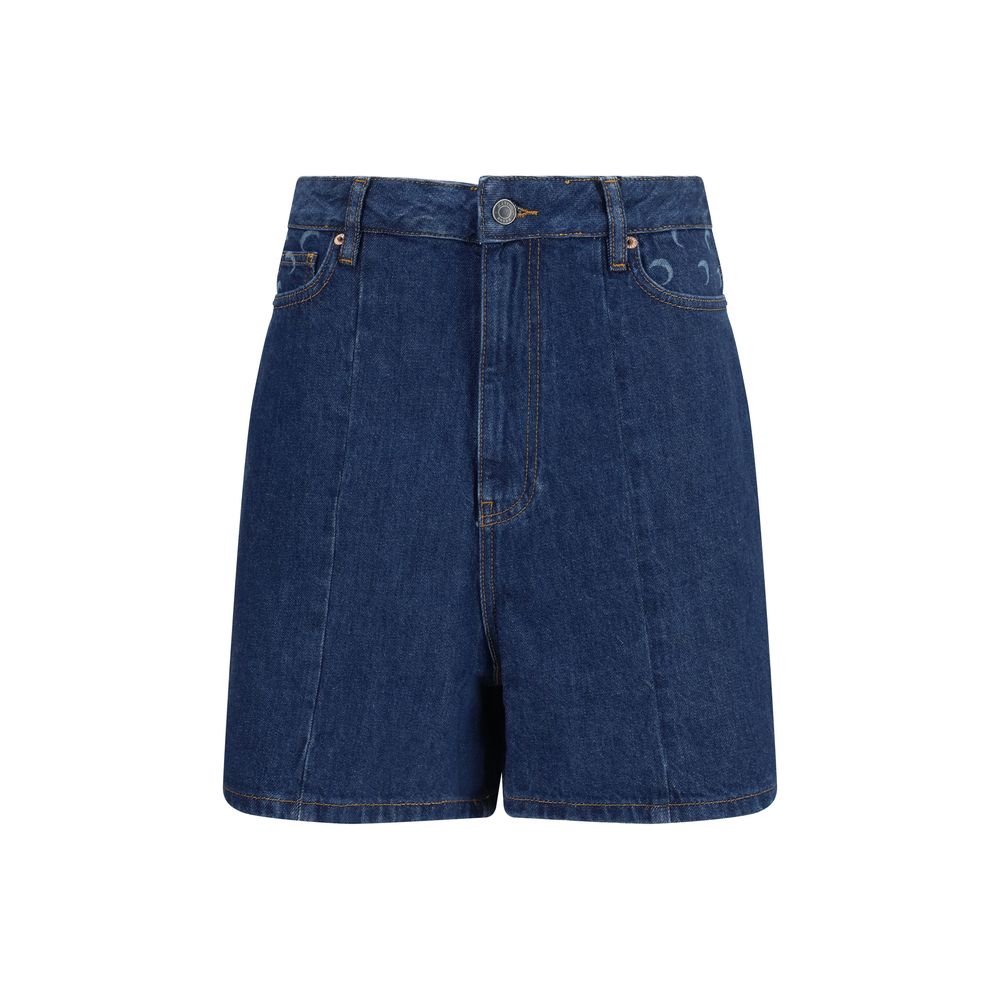 Marine Serre Blue Cotton Bermuda Shorts | Regal Royce