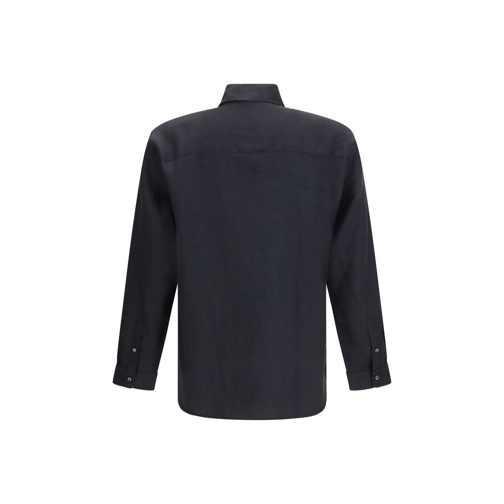 Deperlu Black Linen Dress Shirt | Regal Royce
