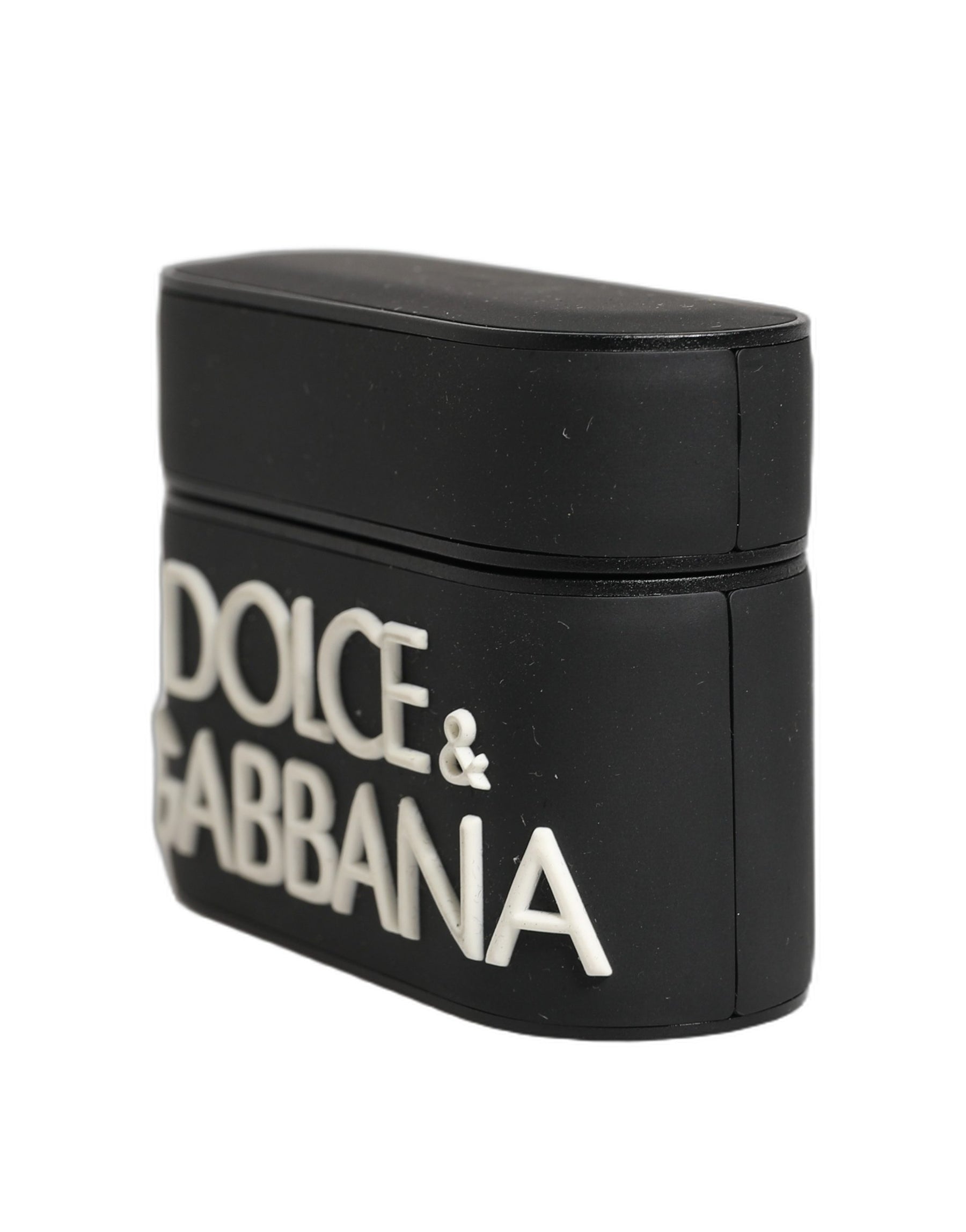 Dolce & Gabbana Case Black PVC Embossed Logo Flip Holder Women Airpods | Regal Royce