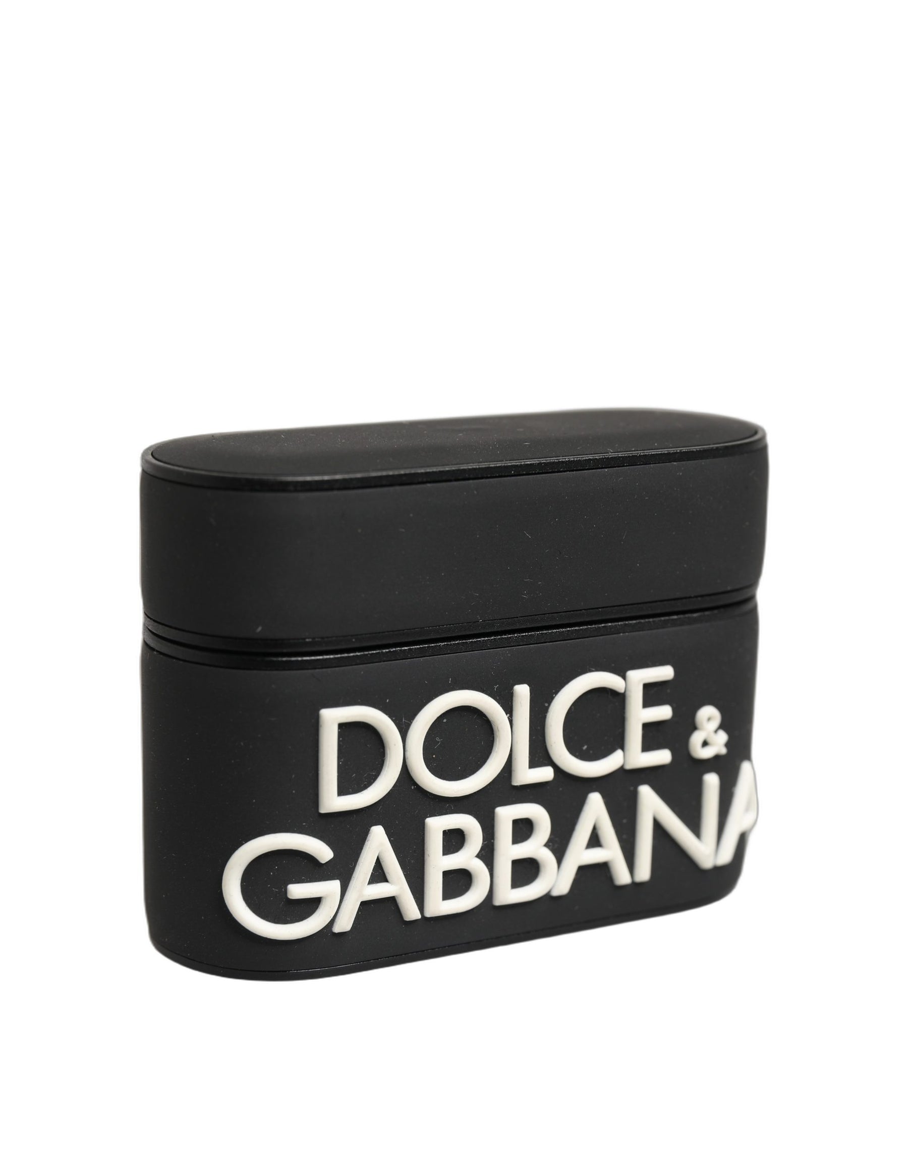 Dolce & Gabbana Case Black PVC Embossed Logo Flip Holder Women Airpods | Regal Royce