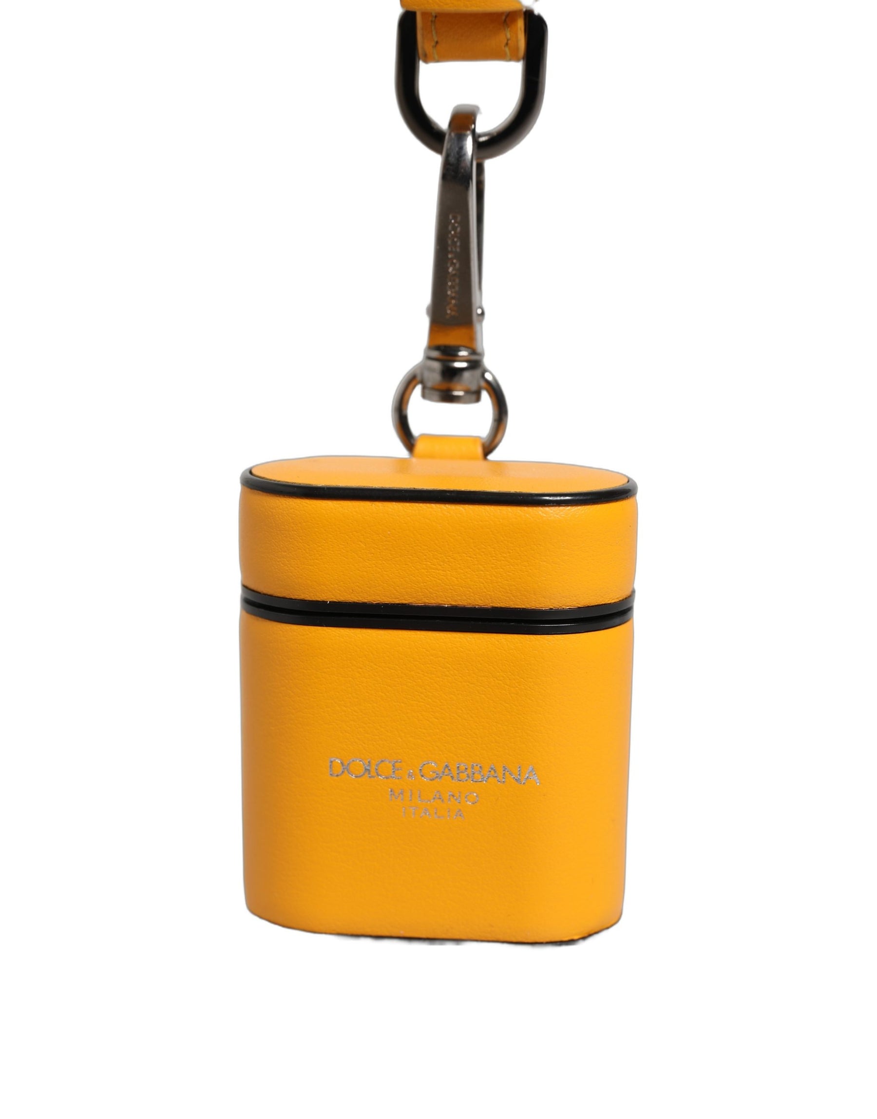 Dolce & Gabbana Case Yellow Calf Leather Logo Flip Holder Strap Airpods | Regal Royce