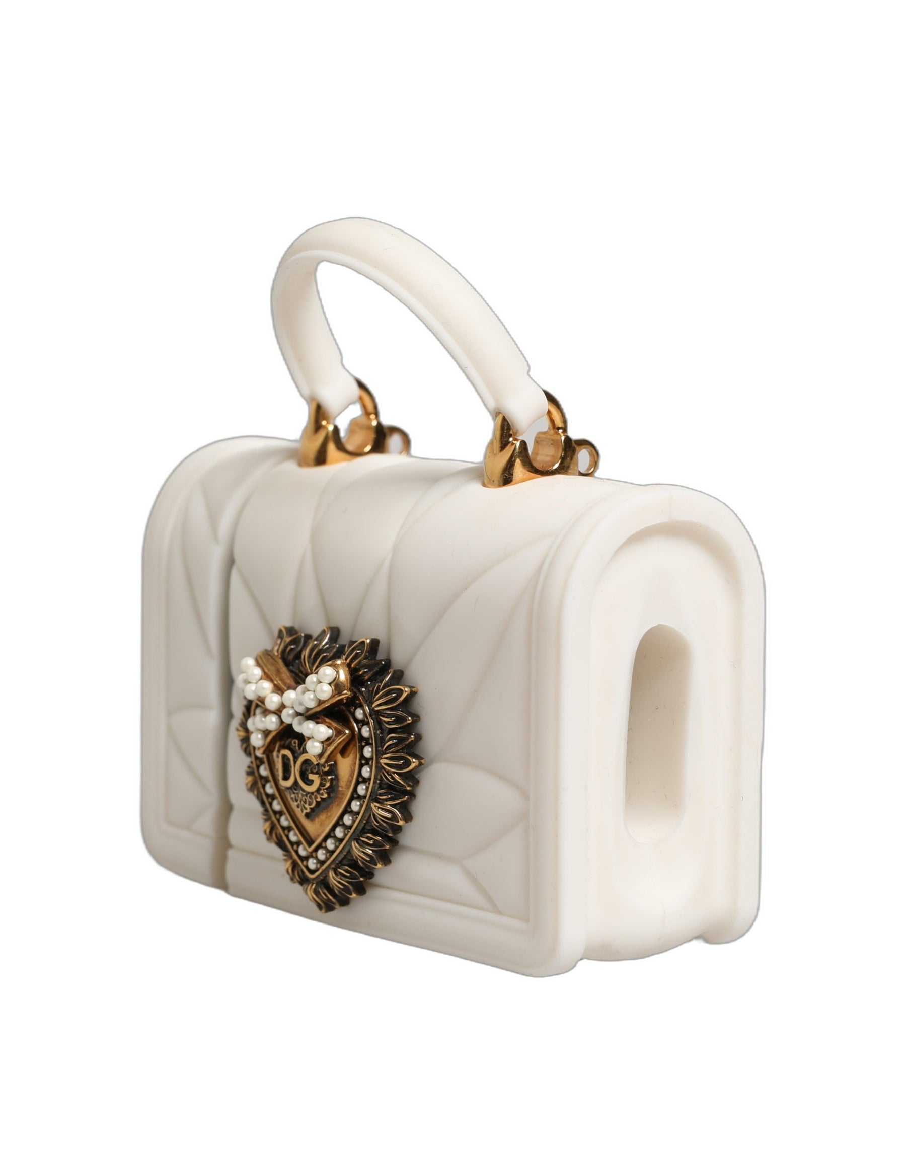Dolce & Gabbana Case White Silicone Devotion Heart Cover Hand Bag Airpod | Regal Royce