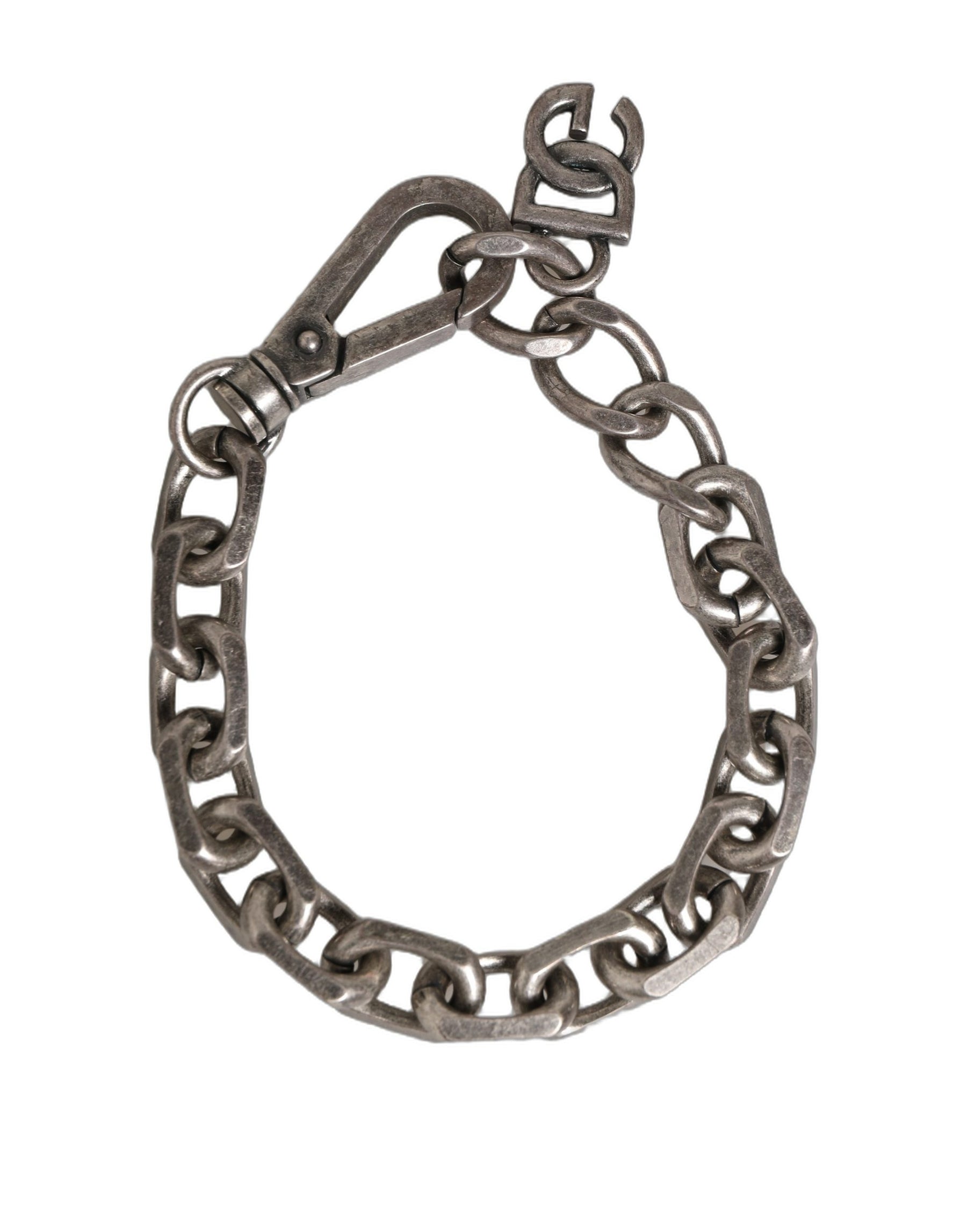 Dolce & Gabbana Silver Tone Heavy Chain Link Signature DG Logo Bracelet | Regal Royce