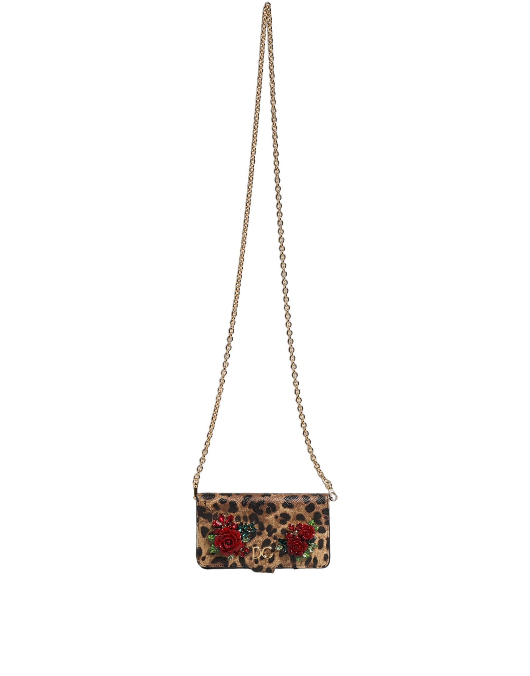 Dolce & Gabbana Flip Cover Brown Leopard Crystal iPhone X - XS Case | Regal Royce