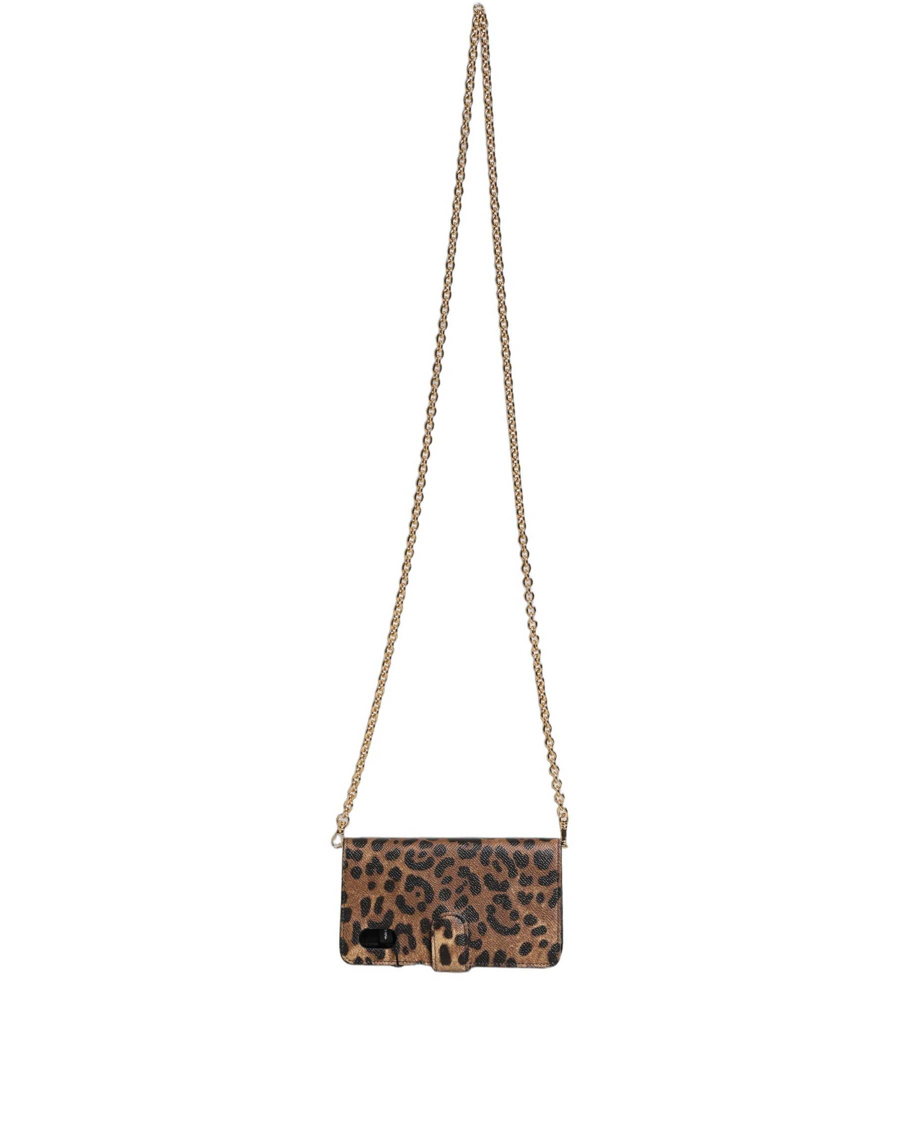 Dolce & Gabbana Flip Cover Brown Leopard Crystal iPhone X - XS Case | Regal Royce