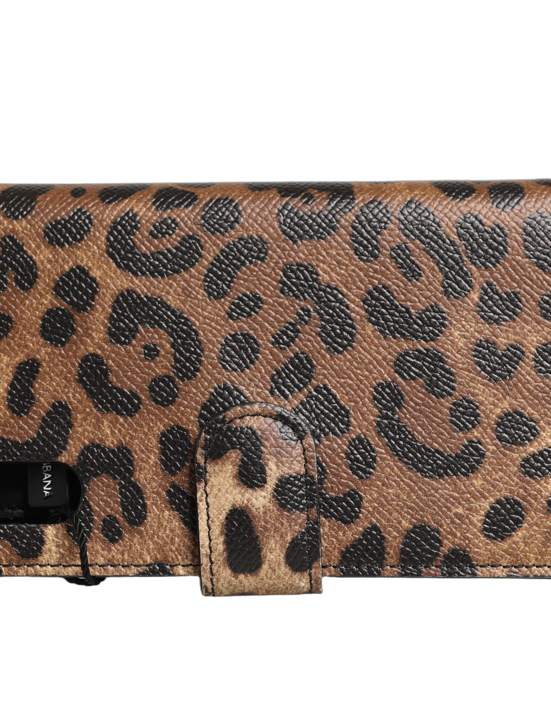 Dolce & Gabbana Flip Cover Brown Leopard Crystal iPhone X - XS Case | Regal Royce