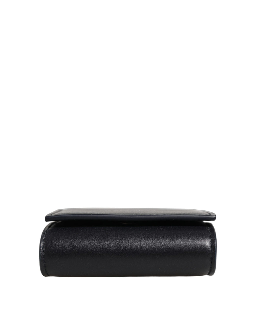 Dolce & Gabbana Black Calfskin Leather Logo Print Bifold CoinPurse Wallet