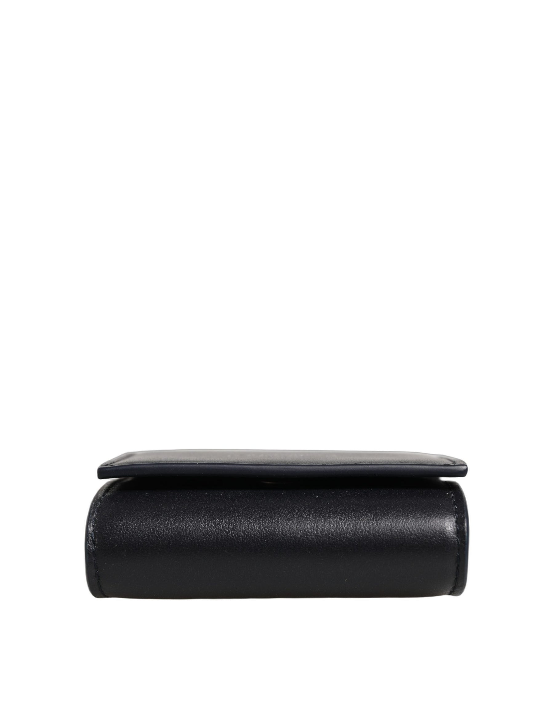 Dolce & Gabbana Black Calfskin Leather Logo Print Bifold CoinPurse Wallet | Regal Royce