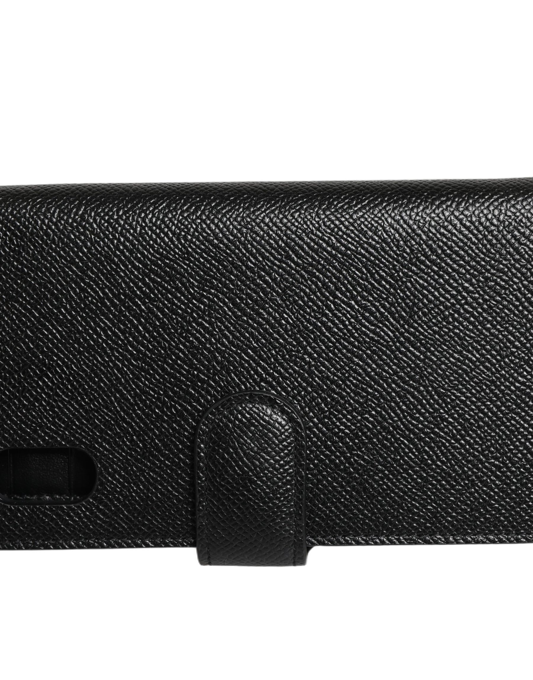 Dolce & Gabbana Case Flip Cover Black Calf Leather iPhone X - XS Phone | Regal Royce