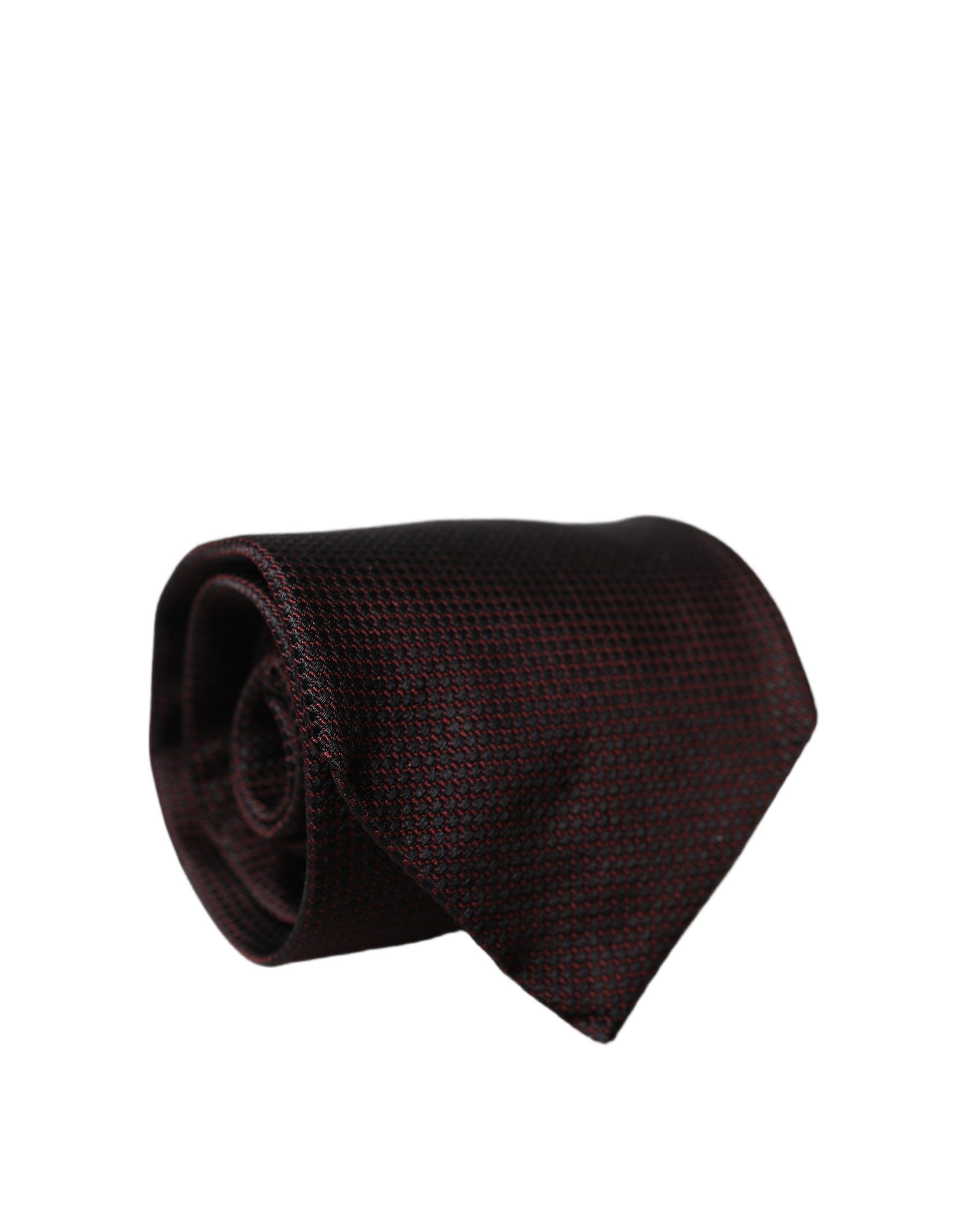 Dolce & Gabbana Black Red Patterned 100% Silk Adjustable Men Necktie Tie | Regal Royce