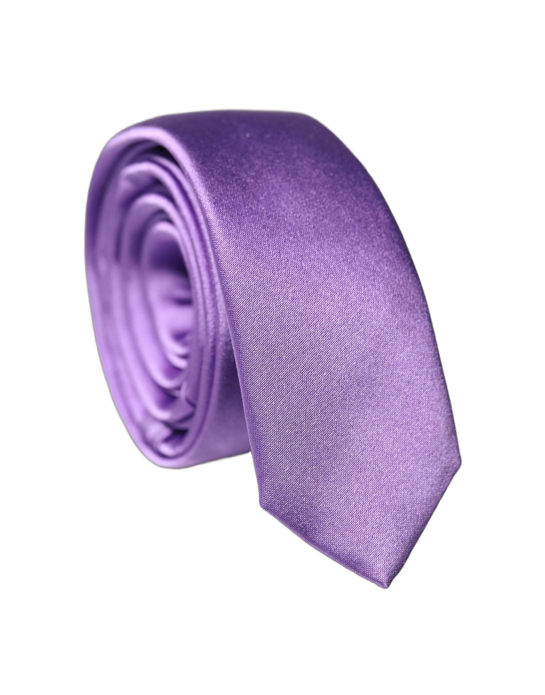 Dolce & Gabbana Purple Solid 100% Silk Adjustable Men Tied Necktie Tie | Regal Royce