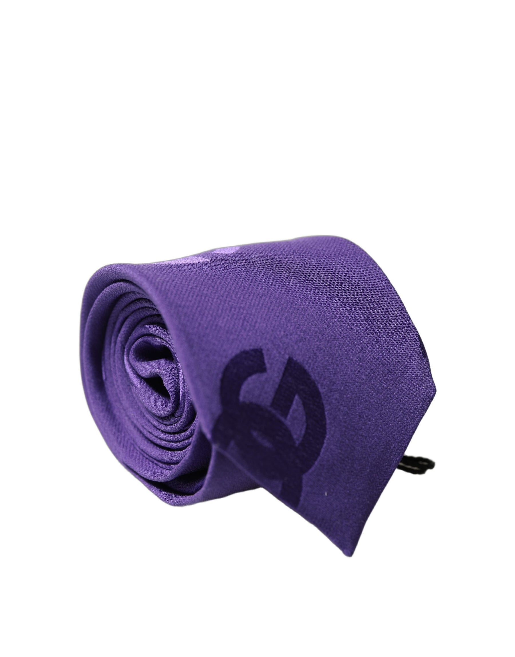 Dolce & Gabbana Purple DG Logo Monogram Silk Adjustable Men Necktie Tie | Regal Royce