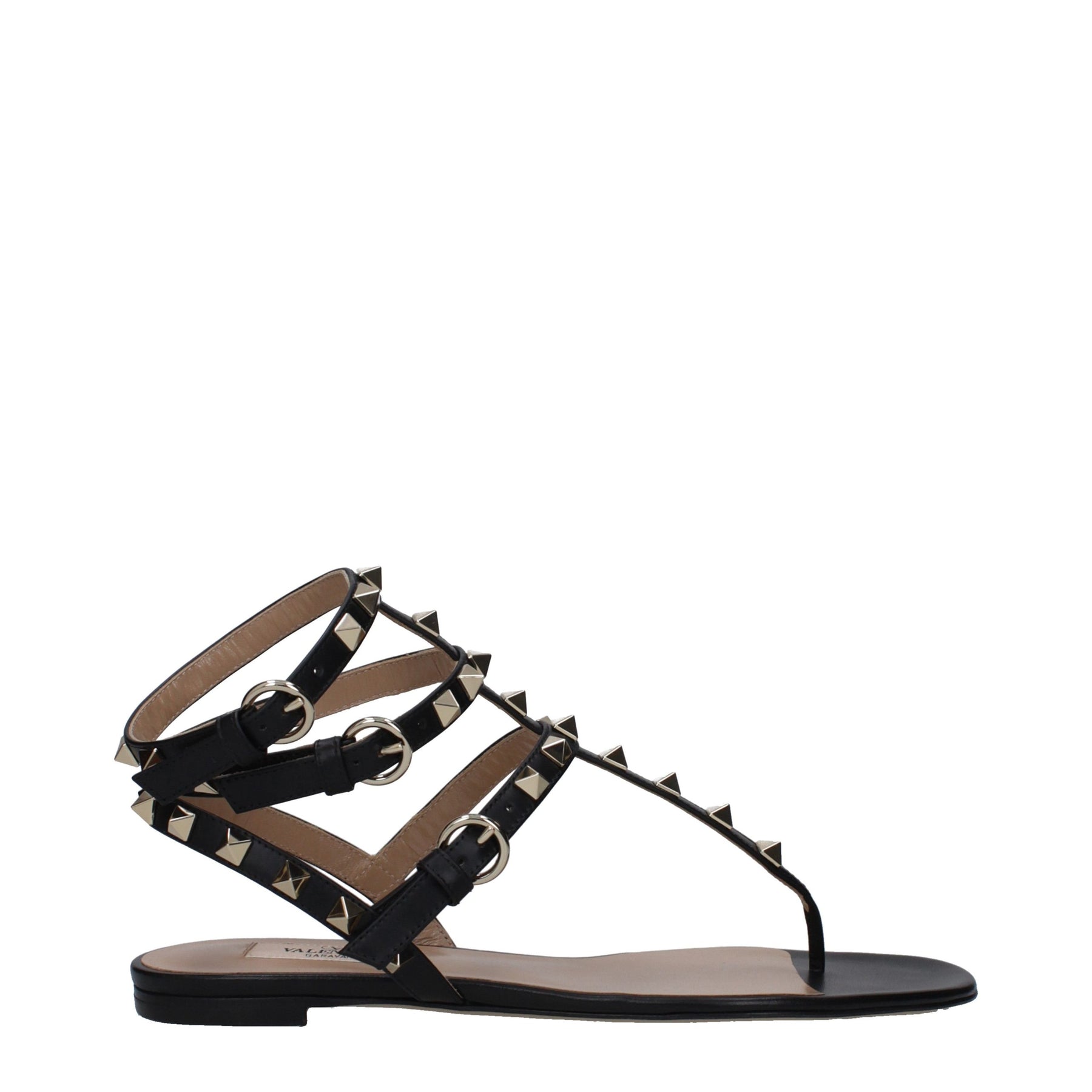 Valentino Garavani Black Leather Flip-Flop Sandals | Regal Royce