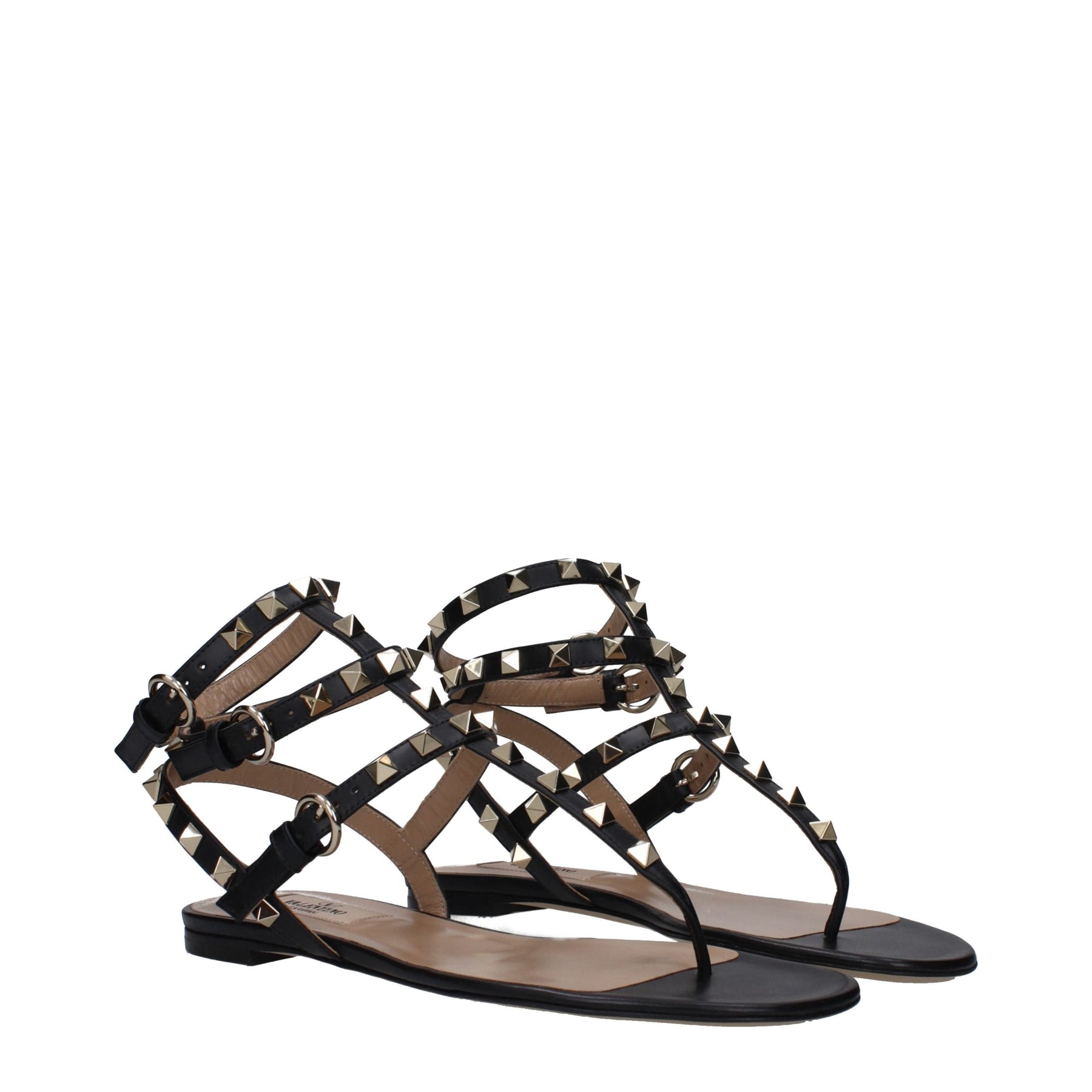 Valentino Garavani Black Leather Flip-Flop Sandals | Regal Royce
