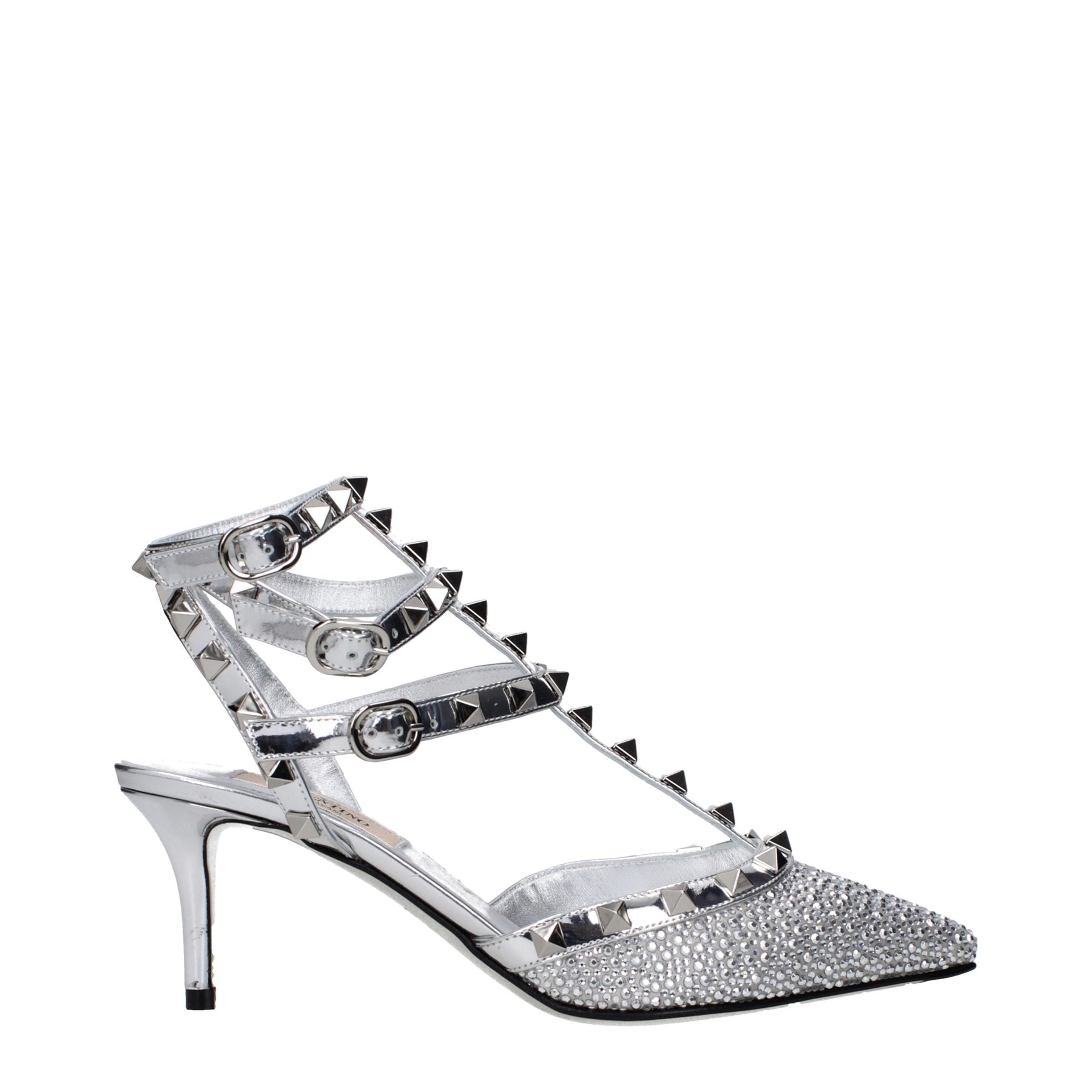 Valentino Garavani Gray Leather Stiletto Heel Sandals | Regal Royce