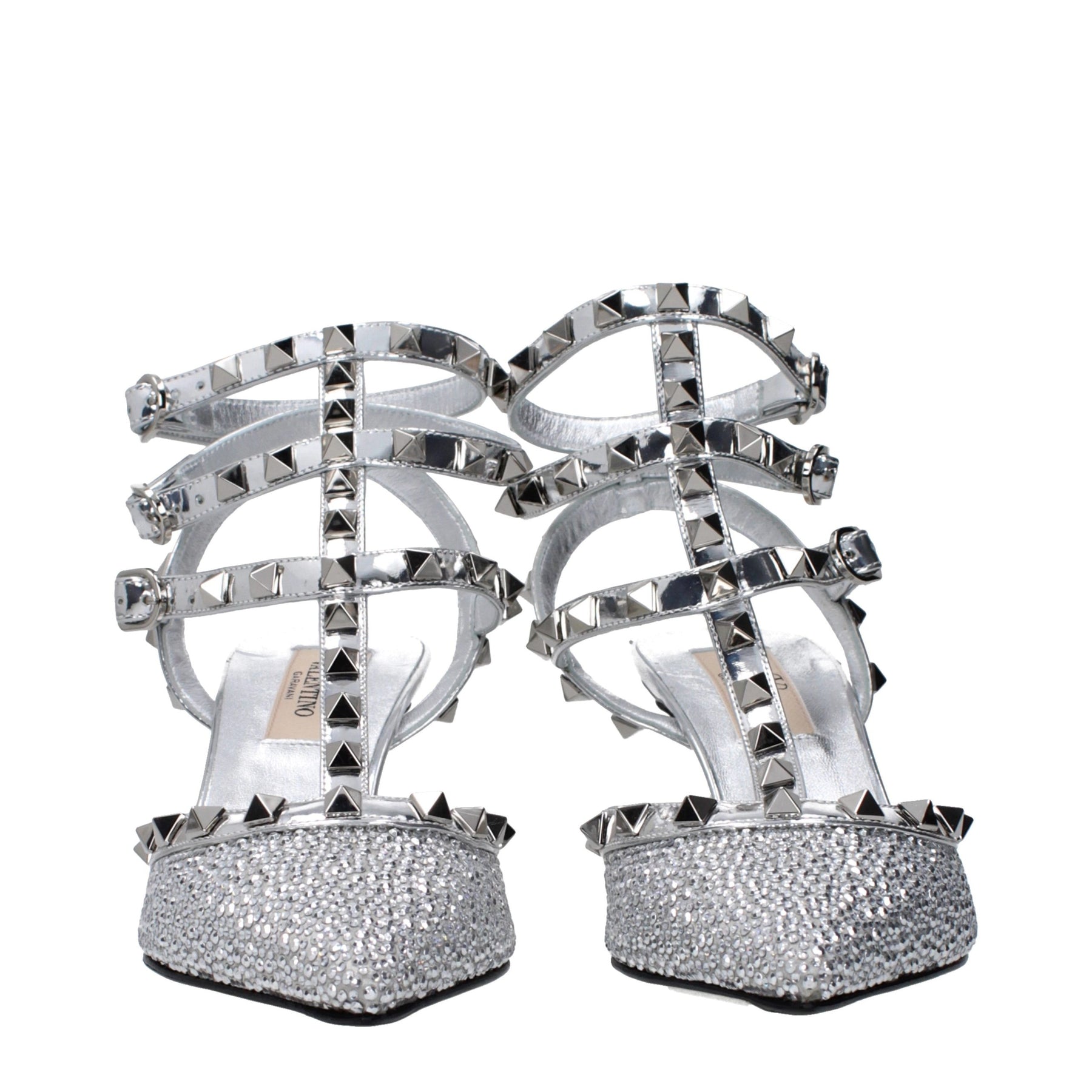 Valentino Garavani Gray Leather Stiletto Heel Sandals | Regal Royce