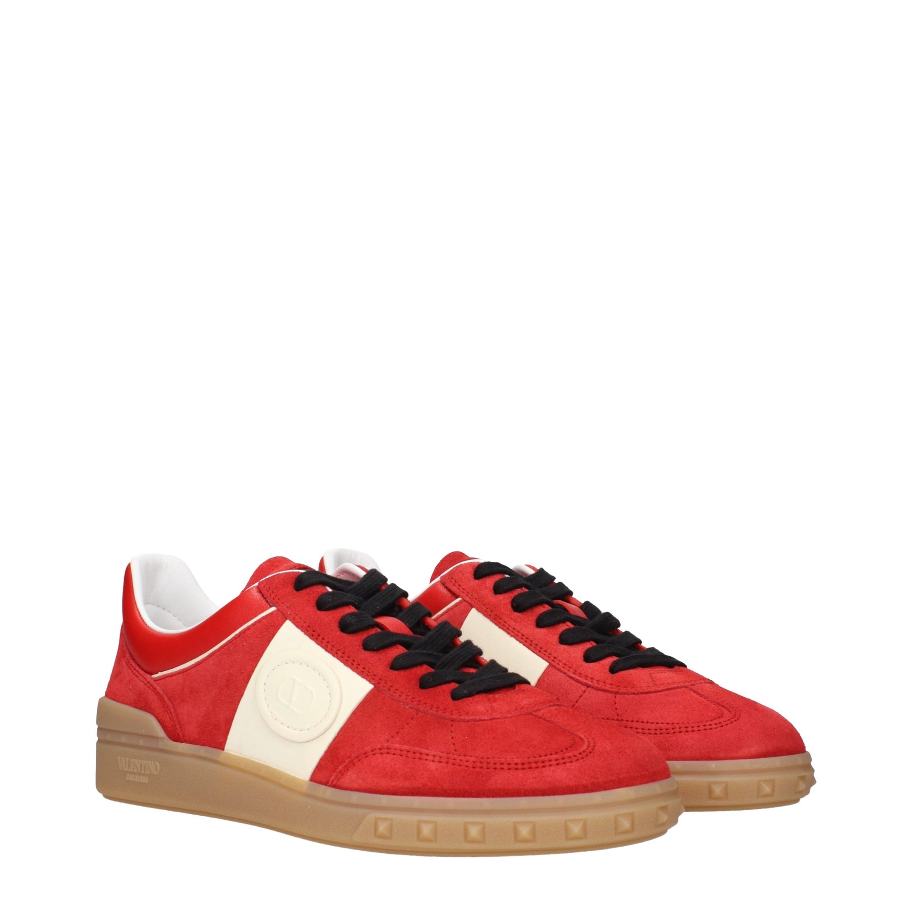 Valentino Garavani Red Leather Low Top Sneakers | Regal Royce