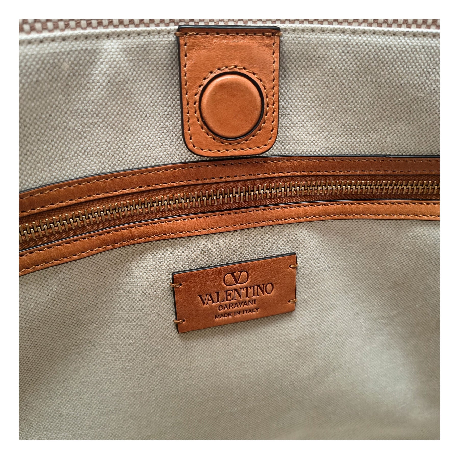Valentino Garavani Beige Fabric Handbag | Regal Royce